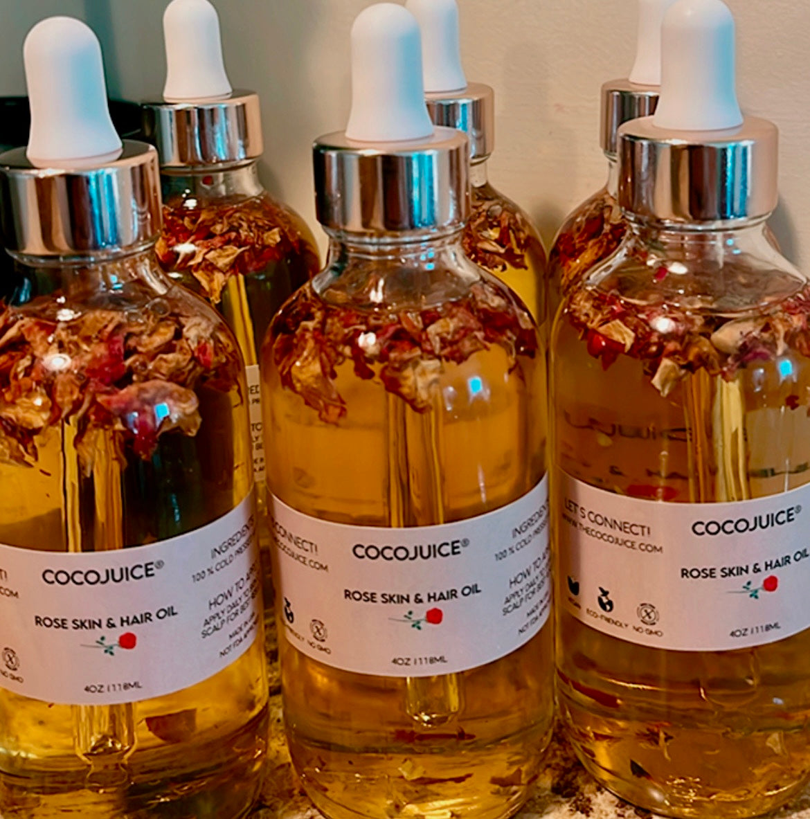 Cocojuice ®️Skin & Hair Rose Oil 4 oz Natural Product